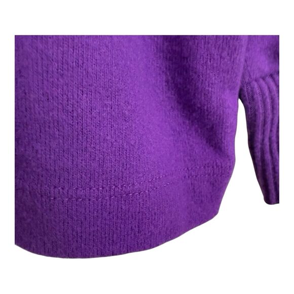 LOFT Women’s Split Neck Sweater Petite Sz MP Purple Long Sleeve Polyester Rayon - Picture 8 of 12